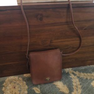 Coach brown leather crossbody bag
